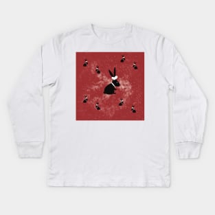 Black rabbit Kids Long Sleeve T-Shirt